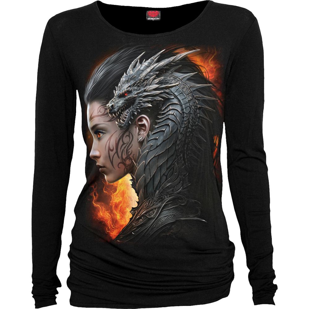 Spiral - Draco Queen Longsleeve top - Black